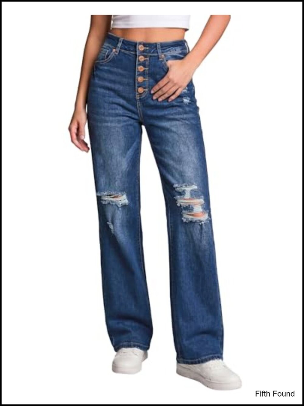 High Waisted Ripped Flare Jeans Distressed Bell Bottom Wide Leg